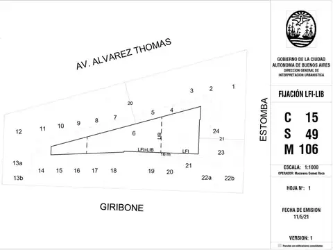 Terreno en Venta 8  mts Frente