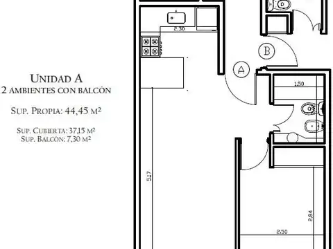 Departamento en Venta de 1 dormitorio