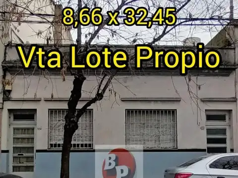 LOTE PROPIO 8.66 X 32.45 ( 2 PH CON ENTRADAS INDEP. ) OPORT