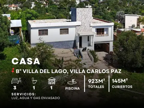 Venta De Casa De 3 Dormitorios 923M² De Terreno En B° Villa Del Lago - Villa Carlos Paz