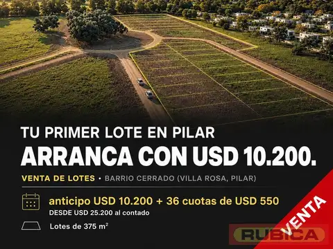 Terreno en Venta en Villa Rosa, USD 25.200