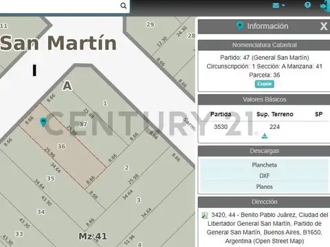 Terreno en Venta en Barrio Parque San Martin, USD 107.000