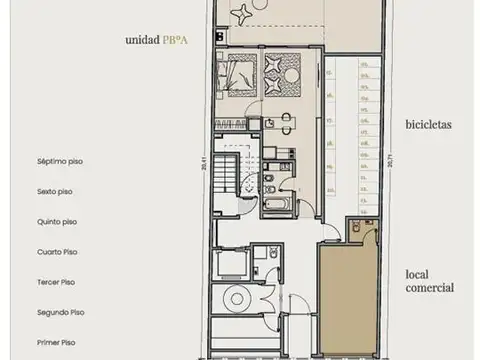 Departamento Monoambiente con 1 baño