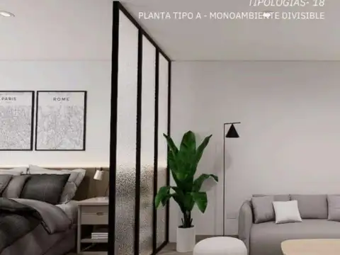 Departamento Monoambiente con 1 baño