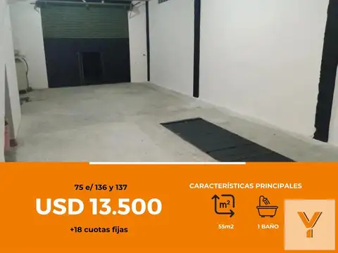 Depósito en venta 55 mts 2 cubiertos - La Plata [FINANCIADO]