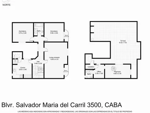 Depto Tipo Casa 4 ambientes con 2 baños