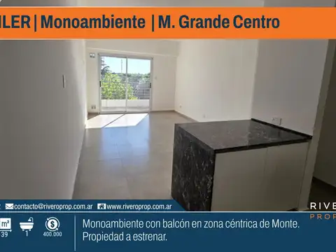 Alquiler - Monoambiente - a estrenar - Monte Grande Centro