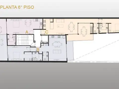 Departamento 2 ambientes con 2 baños