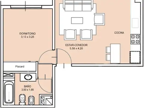 Departamento en Venta de 2 ambientes