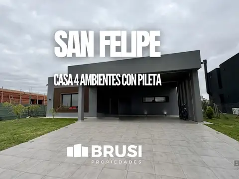 CASA EN VENTA EN SAN FELIPE - CANNING - 4 AMBIENTES - EQUIPADA