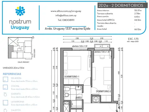 VENTA APTO 2 DORMITORIO CENTRO TERRAZA