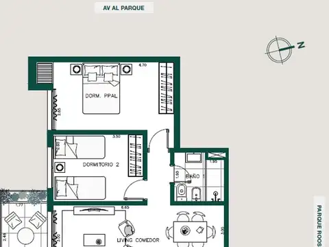 Departamento en Venta de 3 ambientes