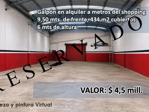 RESERVADO Alquiler galpon de 434m2, Abasto