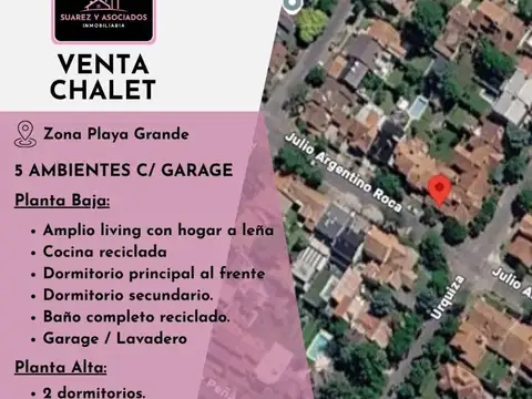 Chalet Venta 5 amb. con Garage  Barrio Playa Grande