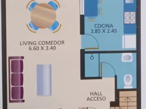 Casa 4 ambientes con 2 baños