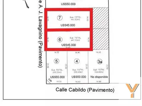 Terreno en Venta de 441,0 m2