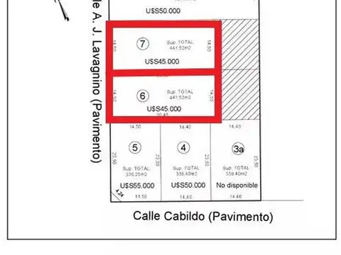 Terreno en Venta de 441,0 m2