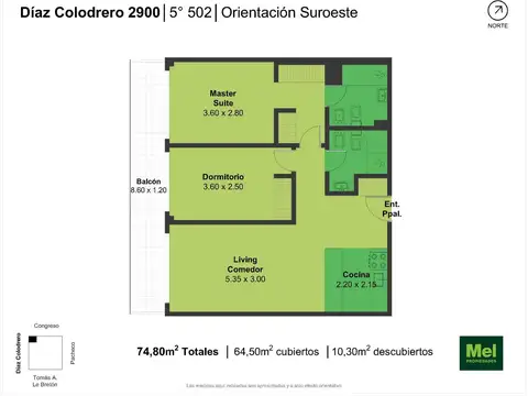 Departamento en Alquiler de 3 ambientes