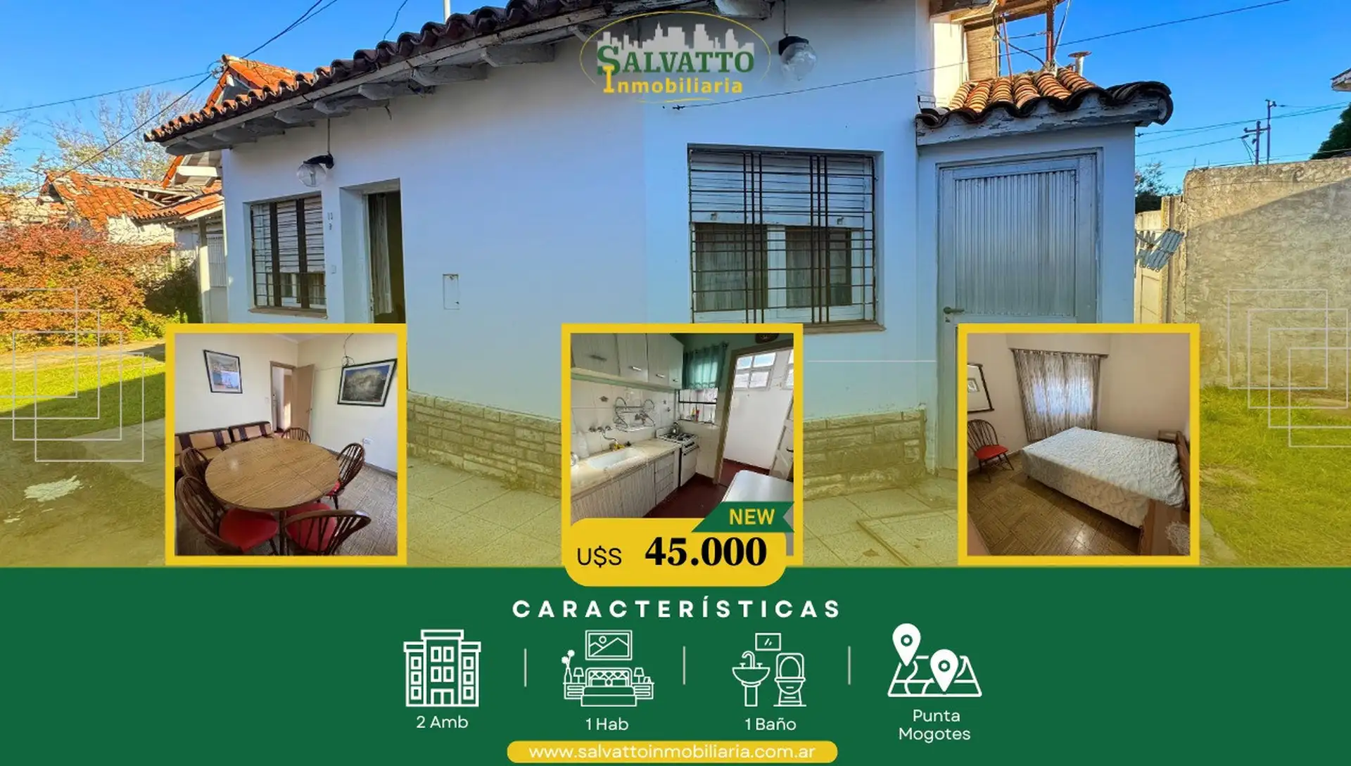 Chalet PH 2 ambientes con entrada de auto y patio en Faro Punta Mogotes