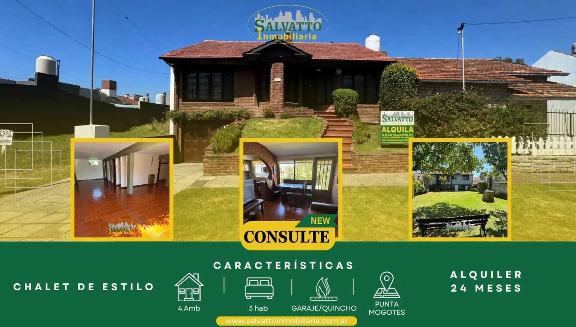 Chalet de estilo en alquiler a 2 cuadras del mar
