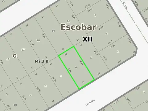 Lote en venta, Córdoba entre Felipe Boero y P. Mendocinas (Parcela N°6 de la Manzana 3b), Belén de Escobar. ¡ESCRITURA INMEDIATA! VENTA DE CONTADO O CON ANTICIPO Y CUOTAS