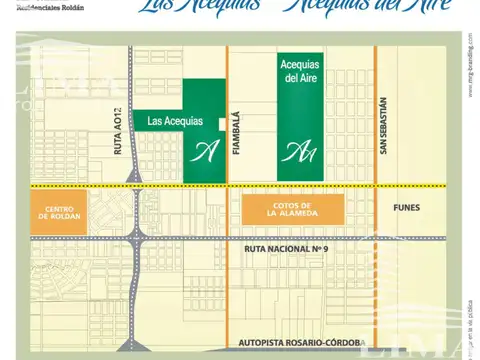 Excelente lote comercial frente a AO12, Nº 142 Barrio Las Acequias. Roldán