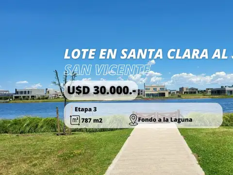 LOTE EN VENTA EN SANTA CLARA AL SUR A LA LAGUNA