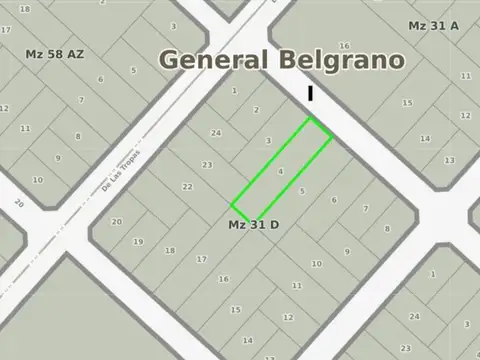 Terreno en Venta en General Belgrano, USD 25.900