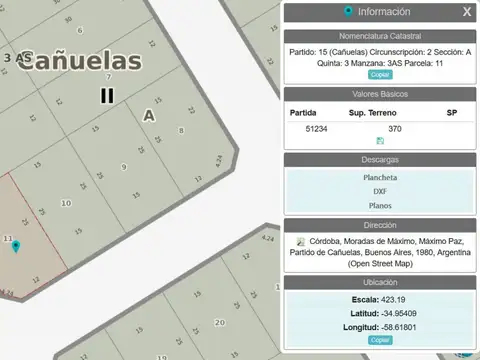 Terreno - Venta - Argentina, Cañuelas - MOCOVIES 300