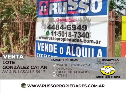 Venta Lote Gonzalez Catan