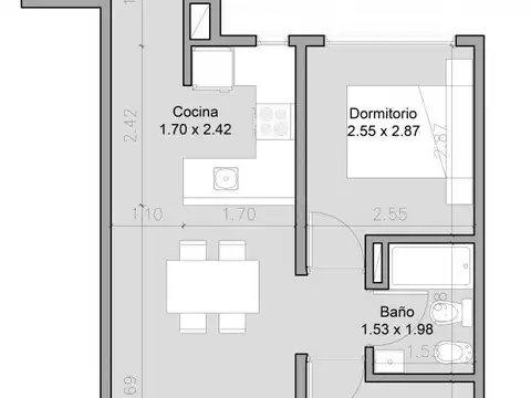 Departamento en Venta de 2 dormitorios