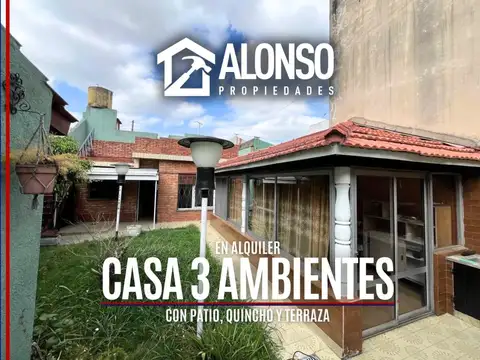 CASA 3 AMBIENTES CON PATIO EN ALQUILER EN LANÚS