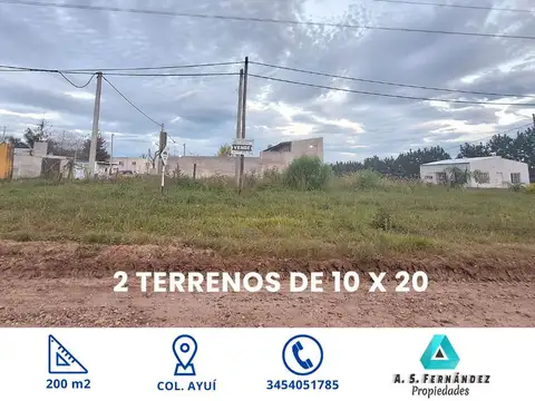 TERRENOS ZONA COLONIA AYUÍ