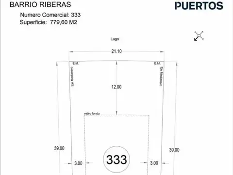 Terreno en venta - 780Mts2  - Puertos del Lago