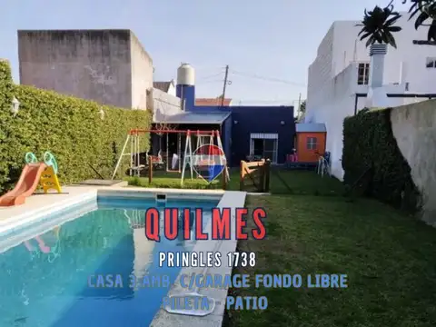 VENTA CASA 3 AMB. QUILMES F/ LIBRE PILETA GARAGE