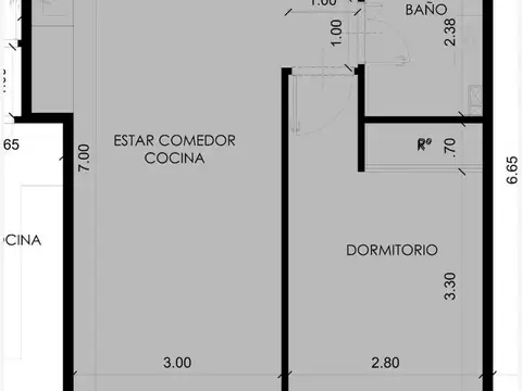 Emprendimiento en Villa Urquiza, departamento 2 ambientes.