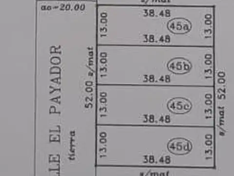 Terreno en Venta 13  mts Frente