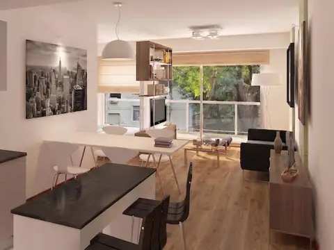Departamento 2 ambientes con 2 baños