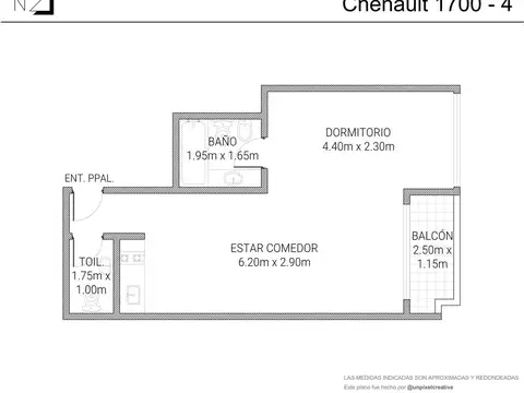 Venta Departamento 2 Ambientes en las Cañitas