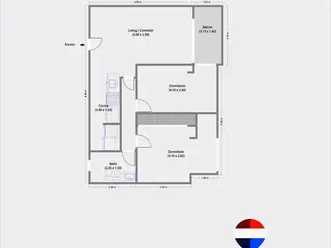 Departamento en Venta de 3 ambientes
