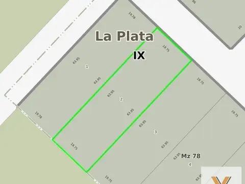 Terreno en Venta de 1263,0 m2