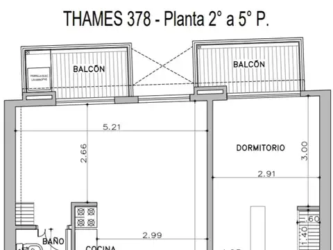 Departamento en Venta de 1 dormitorio
