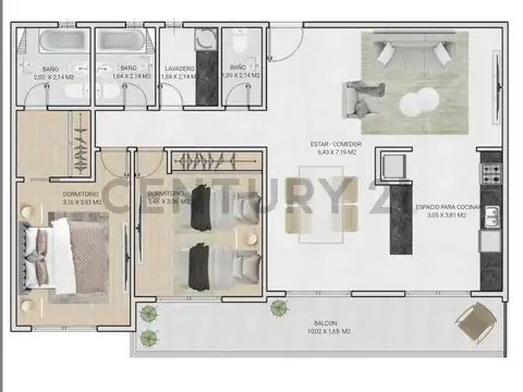 CARLOS ECHAGUE 1000, Piso 2