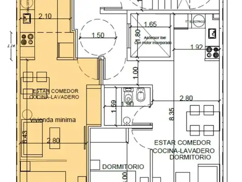 Departamento Monoambiente con 1 baño