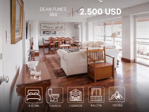 Departamento en alquiler c/ cochera en Dean Funes 384