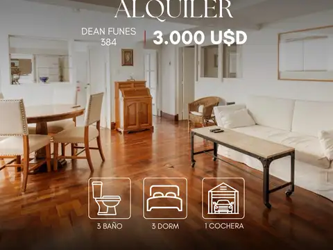 Departamento en alquiler c/ cochera en Centro