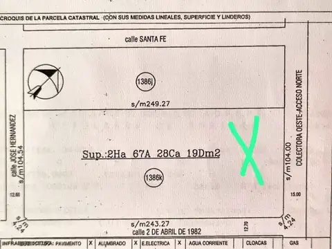 Venta Terreno en GARIN- 26.728 m2 - 2 DE ABRIL DE 1982 Y COLECTORA OESTE ACCESO NORTE