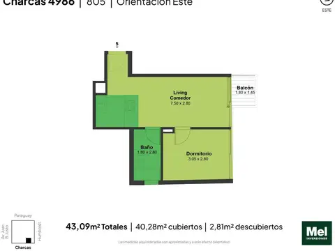 Charcas 4900, Piso 8°