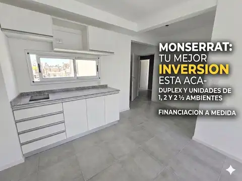 VENTA MONOAMBIENTE POZO MONTSERRAT ANTICIPO