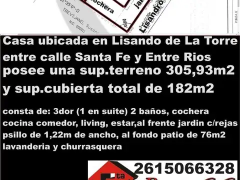 Casa 4 ambientes con 2 baños